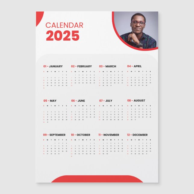 Ihr Foto individuell anpassbar 2025 Kalender Magne Magneteinladung (Vorderseite)