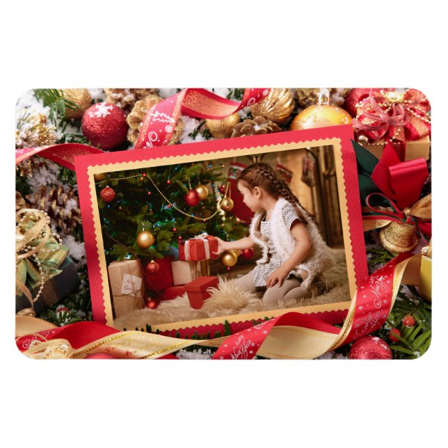 IHR FOTO, kundenspezifischer Weihnachtsmagnet Magnet (Horizontal)