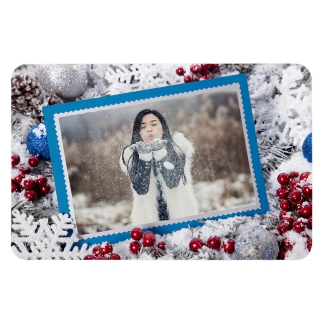 IHR FOTO, kundenspezifischer Weihnachtsmagnet Magnet (Horizontal)