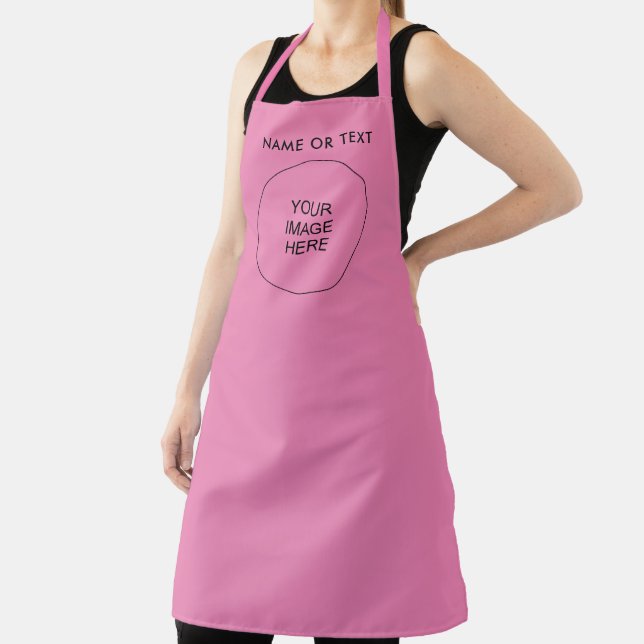 Ihr Foto Logo Textname hier Rosa Erwachsene Schürze (InSitu)