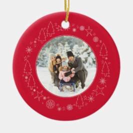 Ihr Foto mit Original Handrawn Weihnachtskranz Keramik Ornament