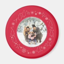 Ihr Foto mit Original Handrawn Weihnachtskranz Magnet