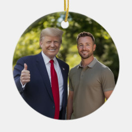 Ihr Foto mit Präsident Donald Trump 2024 Funny Keramik Ornament