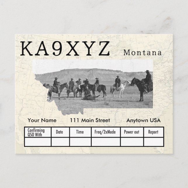 Ihr Foto Montana Shaped Cutout Custom QSL Postkarte (Vorderseite)
