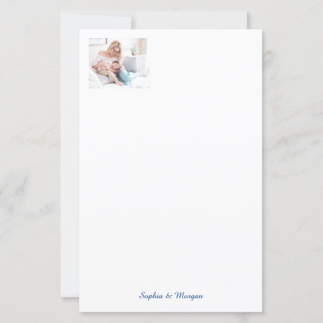 Ihr Foto & Name(n) in Blue Script (Vorderseite)