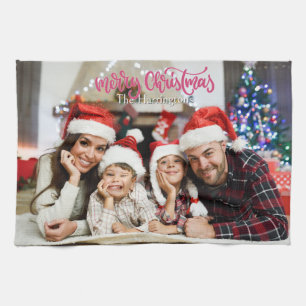 IHR Foto & Name(n) Weihnachten Geschirrtuch