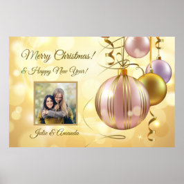 IHR Foto & Name(n) Weihnachtsbälle Plakat