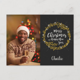 IHR FOTO & NAME Weihnachten wünscht Postkarte