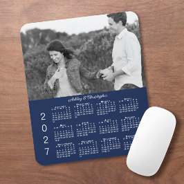 Ihr Foto Namen Navy Blau 2027 Kalender Mousepad