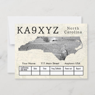 Ihr Foto North Carolina Shaped Cutout Custom QSL Postkarte