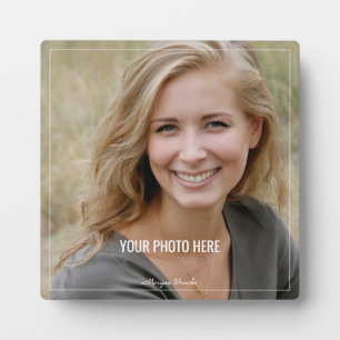 Ihr Foto oder Ihre Kunst, Name, dünne weiße Grenze Fotoplatte