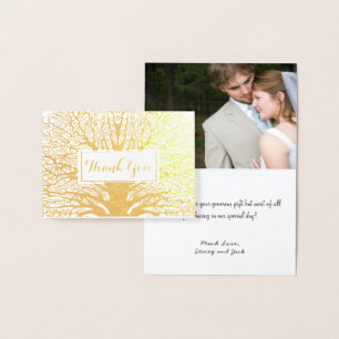 Ihr Foto Silver Foil Eak Tree Hochzeit Vielen Dank Folienkarte