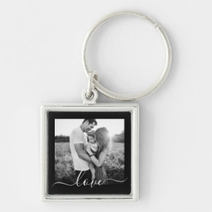 Ihr Foto Template Cursive Liebe Metal Schlüsselanh Schlüsselanhänger