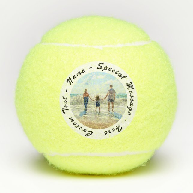 Ihr Foto-Tennisball-Geschenk mit eigenem Text Tennisbälle (Vorderseite)