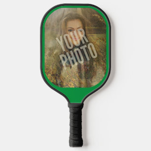 Ihr Foto umringt grünes Grenz-Pickleball-Paddel Pickleball Schläger