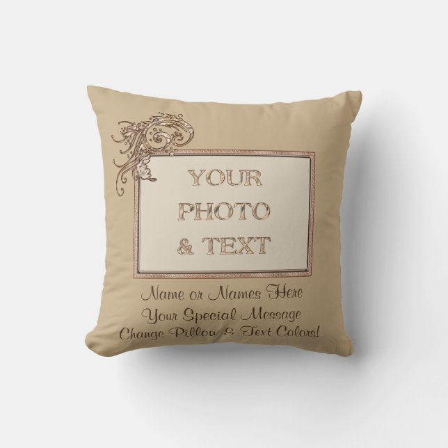 Ihr Foto und 2 Textpersonalisierte Throw-Kissen Kissen (Vorderseite)