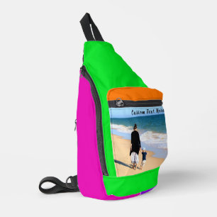 Ihr Foto und Ihr benutzerdefiniertes Textfeld Farb Crossbody Bag