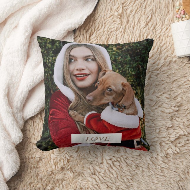 Ihr Foto und Ihr Hund Foto Throw Kissen (Decke)