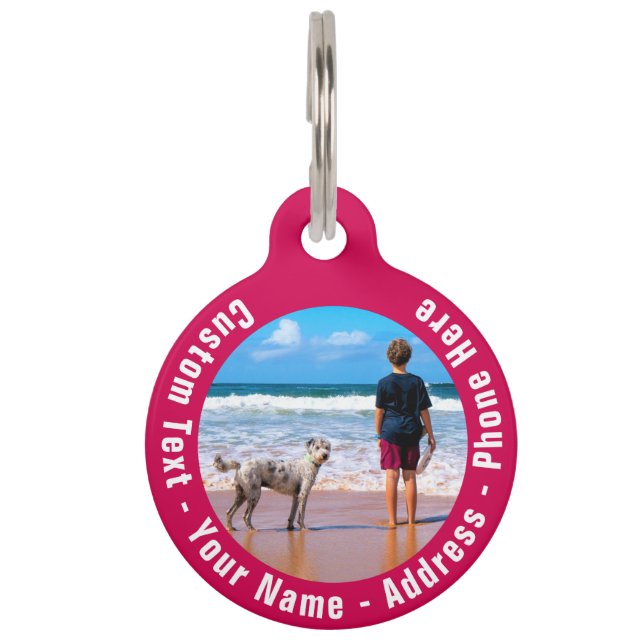 Ihr Foto und Ihre Personalisierte Pet-ID Haustiermarke (Vorderseite)