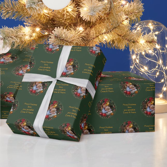 Ihr Foto und Ihre Textweihnacht Geschenkpapier (Feiertage)