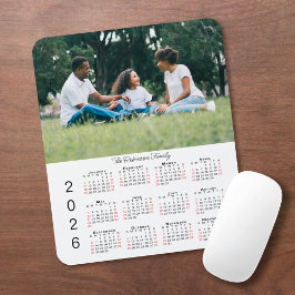 Ihr Foto und Name 2026 Kalender Mousepad