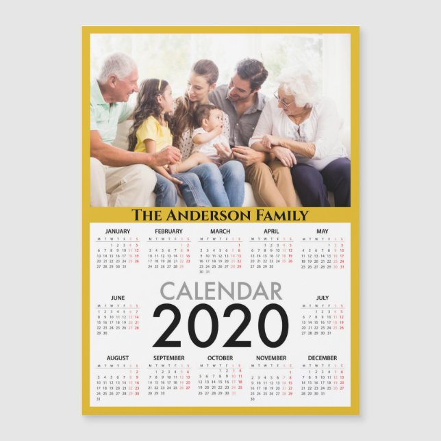 Ihr Foto und Name Anpassbar im Kalender 2020 Magnetkarte (Vorderseite)