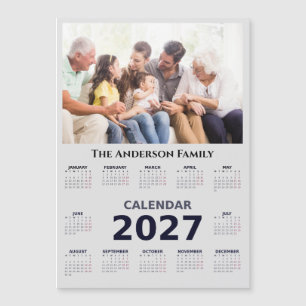 Ihr Foto und Name anpassbarer 2027-Kalender Magnetkarte