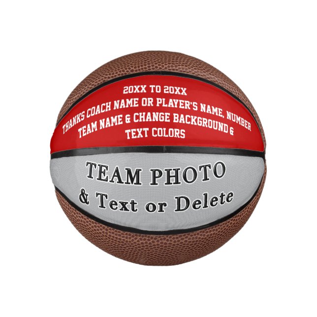Ihr Foto und Name auf Basketballtrainer oder Spiel Mini Basketball (Vorderseite)