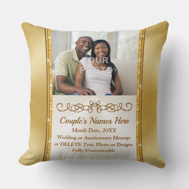 Ihr Foto und Personalisiertes Pillow Wedding-Gesch Kissen (Vorderseite)