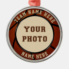 Ihr FOTO und TEXT Basketball-Verzierungen Ornament Aus Metall