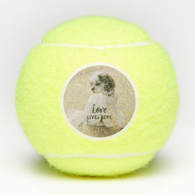 Ihr Foto und Text Personalisiert Tennisbälle (Vorderseite)