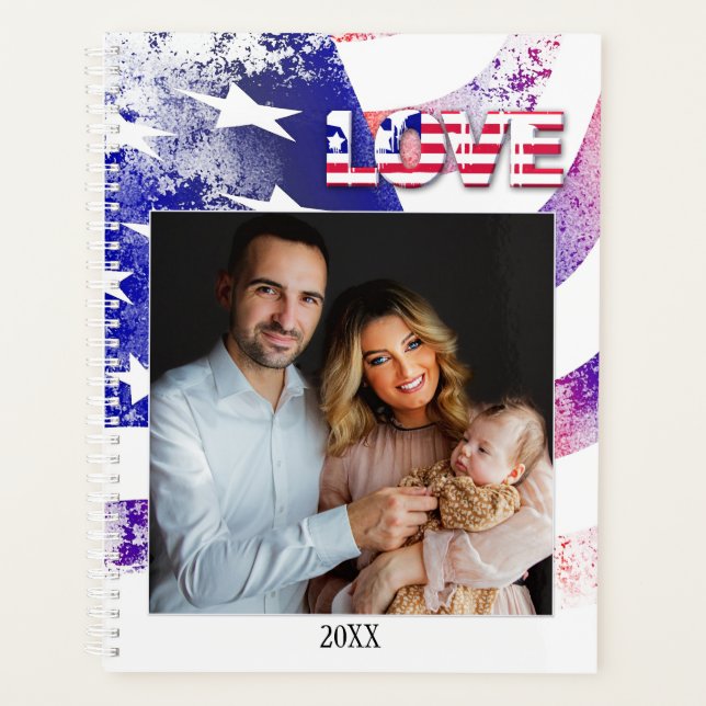 Ihr Foto USA Flag Patriot Planner Planer (Vorderseite)
