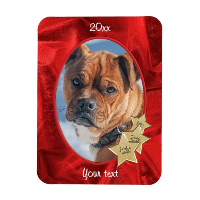 Ihr Foto: Weihnachts-Oval-Bilderrahmen Magnet (Vertikal)