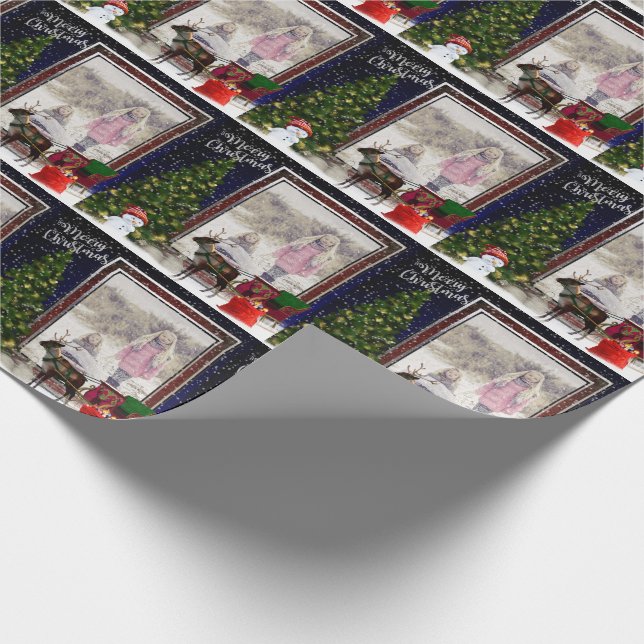 Ihr Foto Weihnachtsrahmen Geschenkpapier (Ecke)