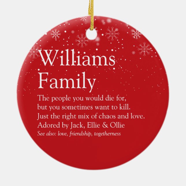 Ihr Foto zur Familiendefinition Weihnachten Keramik Ornament (Hinten)