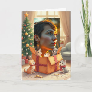Ihr Fotogeschenk von Haustieren Weihnachtsgrußkart Karte