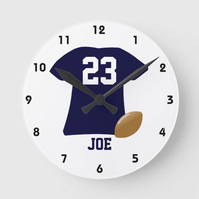 Ihr Fußball-Shirt mit Ball Runde Wanduhr (Vorderseite)