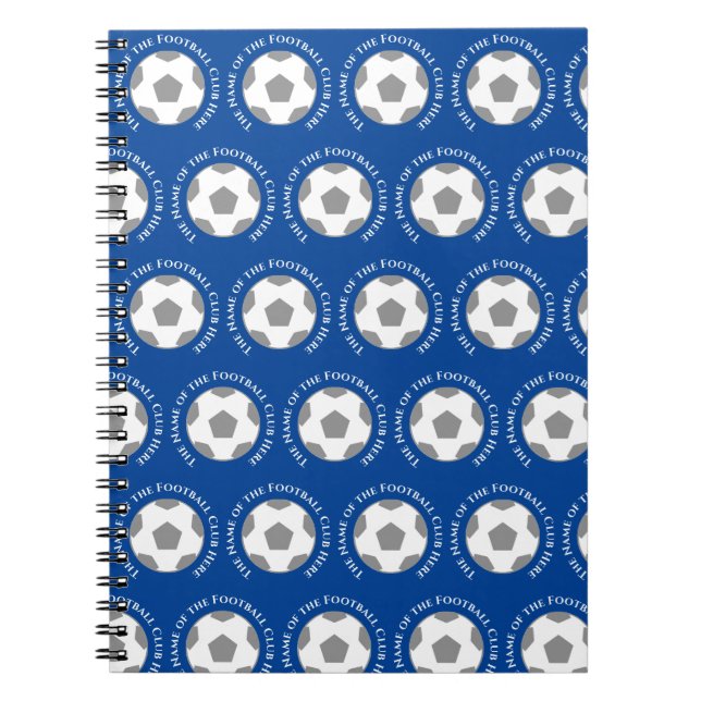 Ihr Fußballteam in Blau Notizblock (Vorderseite)