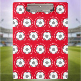 Ihr Fußballteam in Red Football Coach Clipboard Klemmbrett