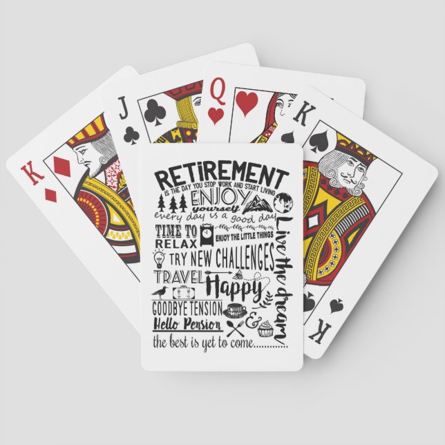 Ihr Gastgeschenk für die Altersvorsorge genießen Spielkarten (Rückseite)
