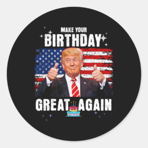Ihr Geburtstag wieder großartig 2024 US-Präsidents Runder Aufkleber