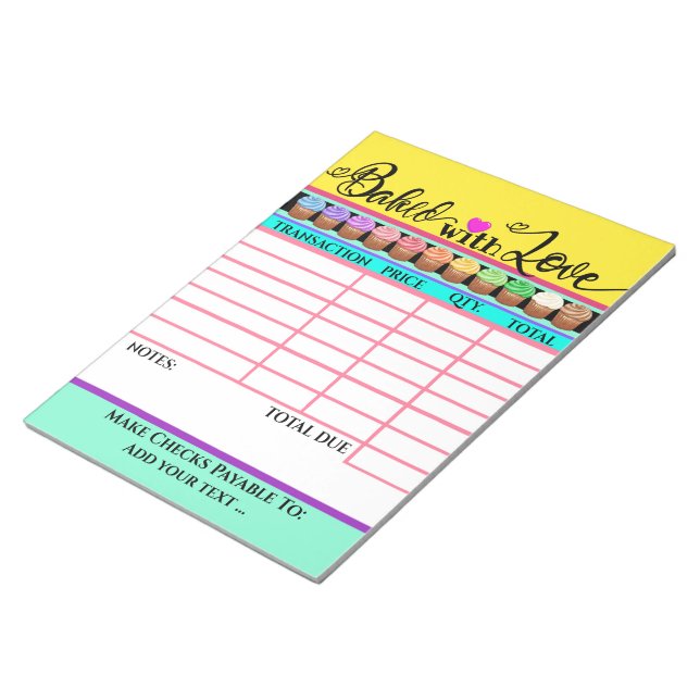 Ihr Gepäck mit Liebe-Rechnung Notepad Notizblock (angewinkelt)