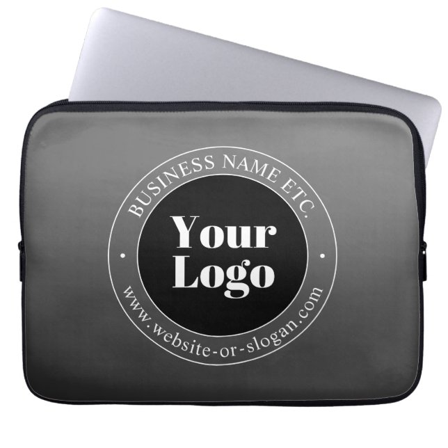 Ihr Geschäft-Logo oder Design & bearbeitbarer Text Laptopschutzhülle (Vorderseite)