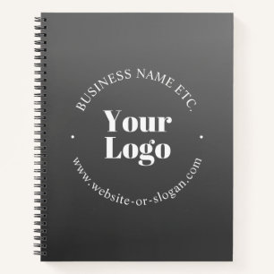 Ihr Geschäft-Logo oder Design & bearbeitbarer Text Notizbuch