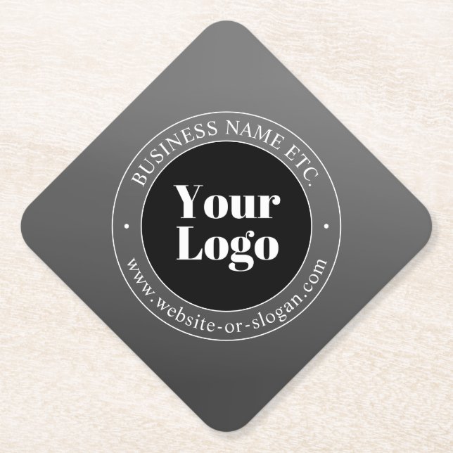Ihr Geschäft-Logo oder Design & bearbeitbarer Text Untersetzer (Vorderseite)