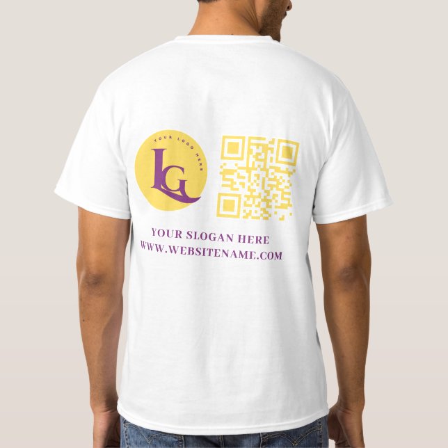 Ihr Geschäft-Logo QR-Code Benutzerdefiniert T-Shirt (Rückseite)