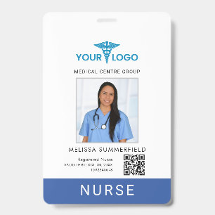 Ihr Geschäft-Logo QR-Code Krankenschwester-Foto-ID Ausweis