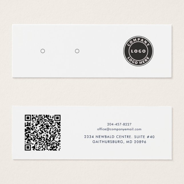 Ihr Geschäft-Logo QR-Code-Ohrhänger-Anzeige Karte (Vorne & Hinten)