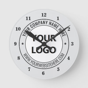 Ihr Geschäft-Logo und Text gebrandete Uhr Beispiel