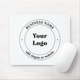 Ihr Geschäft-Logo & Werbetext Weiß Mousepad